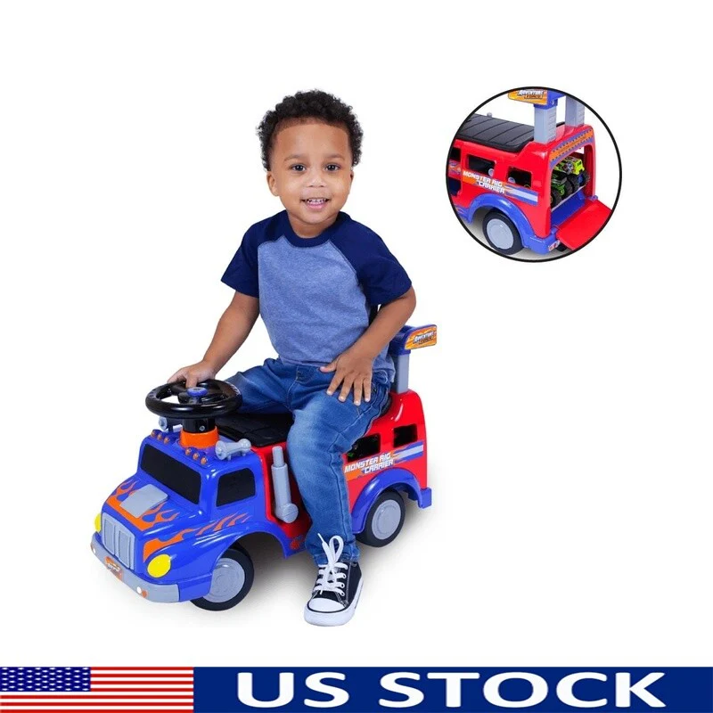 Interactive Monster Truck Ride-On Toy Carrier for Kids Ages 1-3, Supports up to 44 lbs, Unisex - Image 14