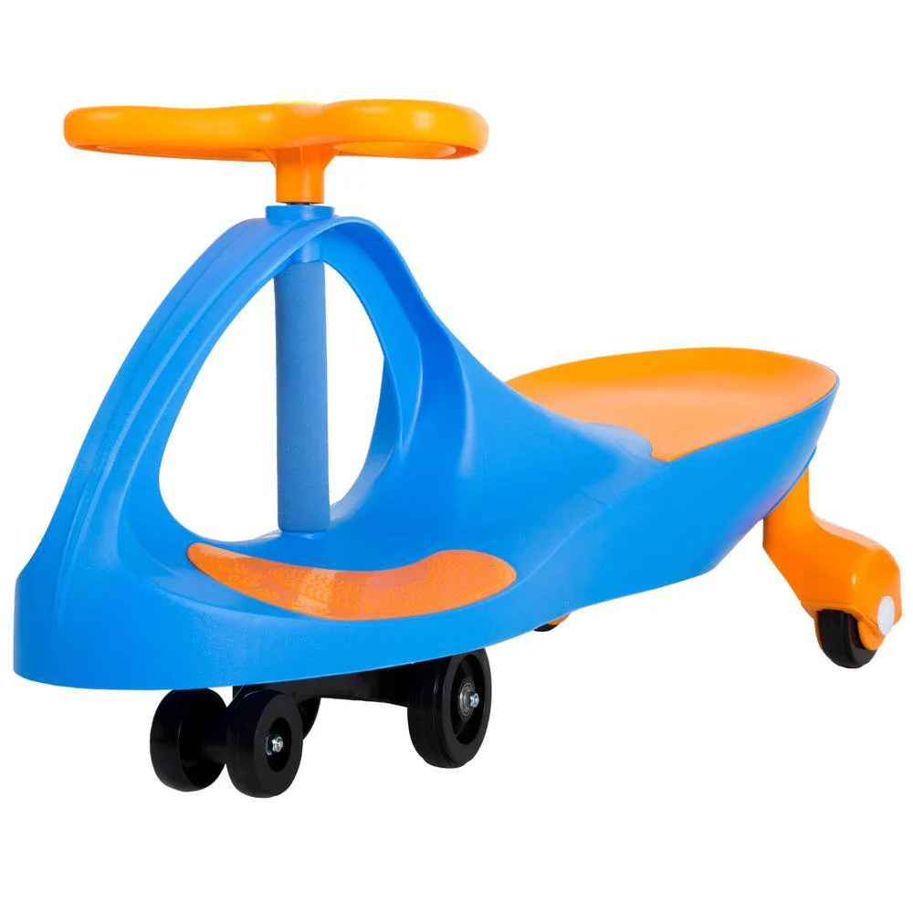 Blue and Orange Ride-On Wiggle Car Toy for Kids - Image 2