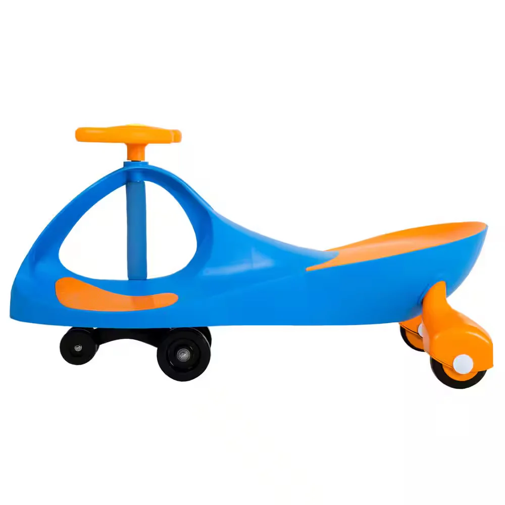 Blue and Orange Ride-On Wiggle Car Toy for Kids - Image 3