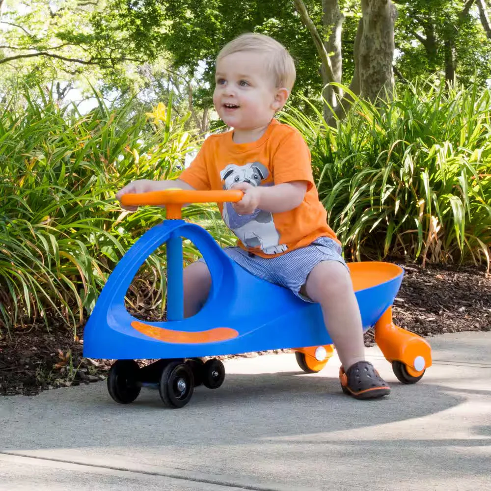 Blue and Orange Ride-On Wiggle Car Toy for Kids - Image 4