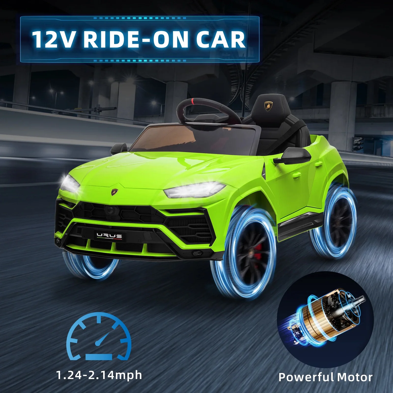 12V Kids' Electric Ride-On Vehicle with Parent Remote Control, Horn, and Radio - Image 4