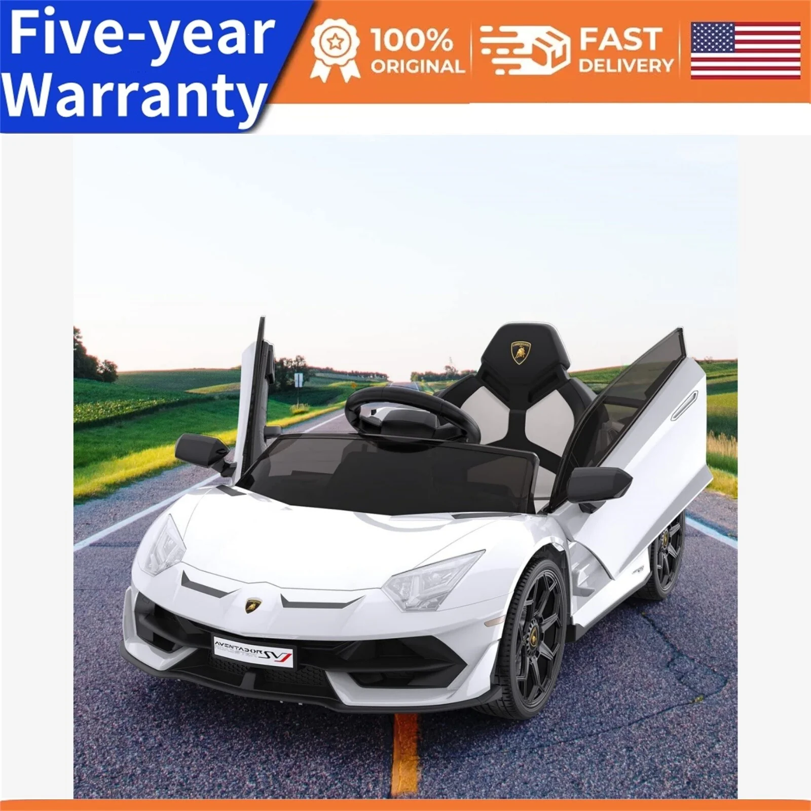 12V Battery-Powered Ride-On Toy for Kids with LED Headlights and Hydraulic Doors - Image 11