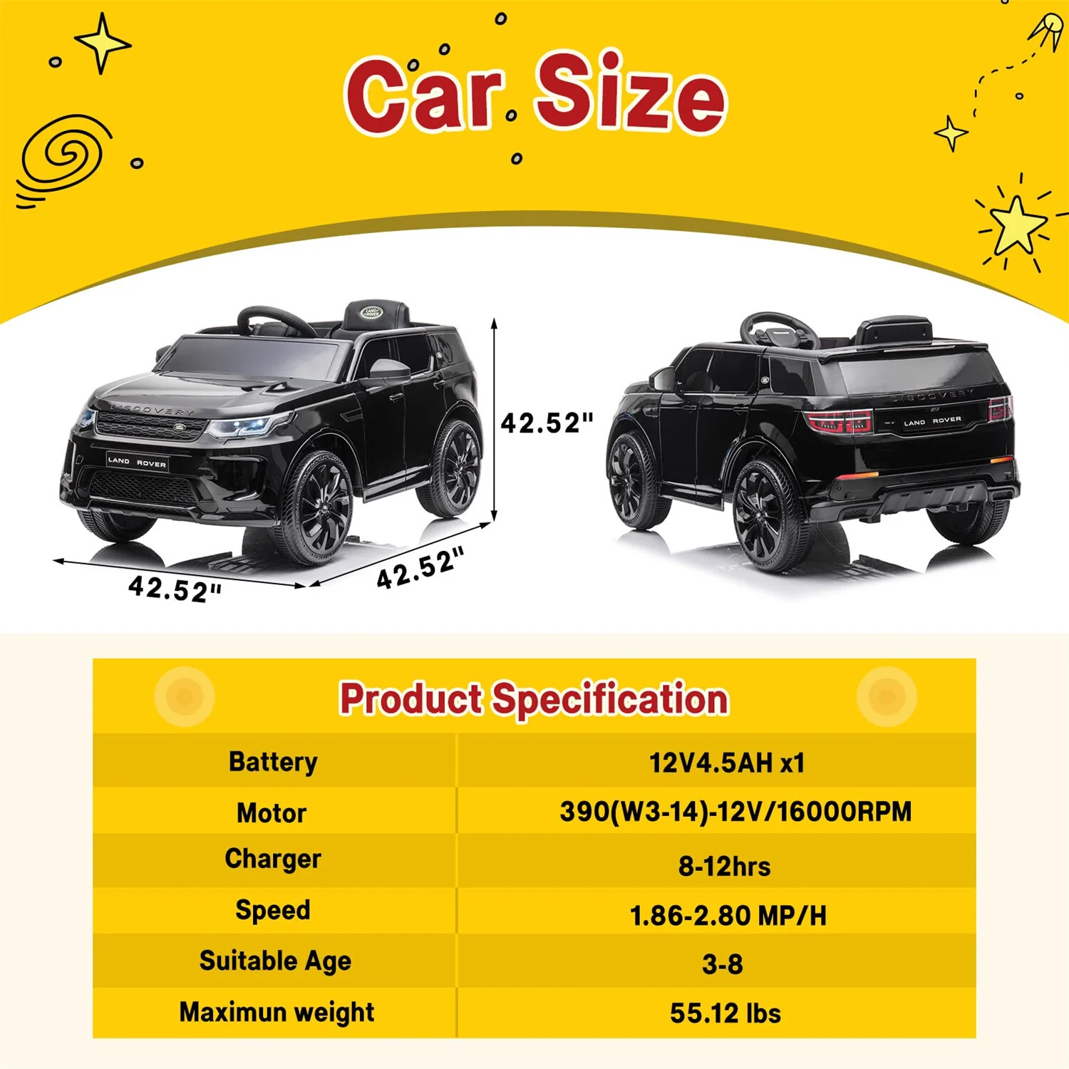 12V Licensed Land Rover Ride-On Toy for Kids with Remote Control and MP3 Player - Image 7