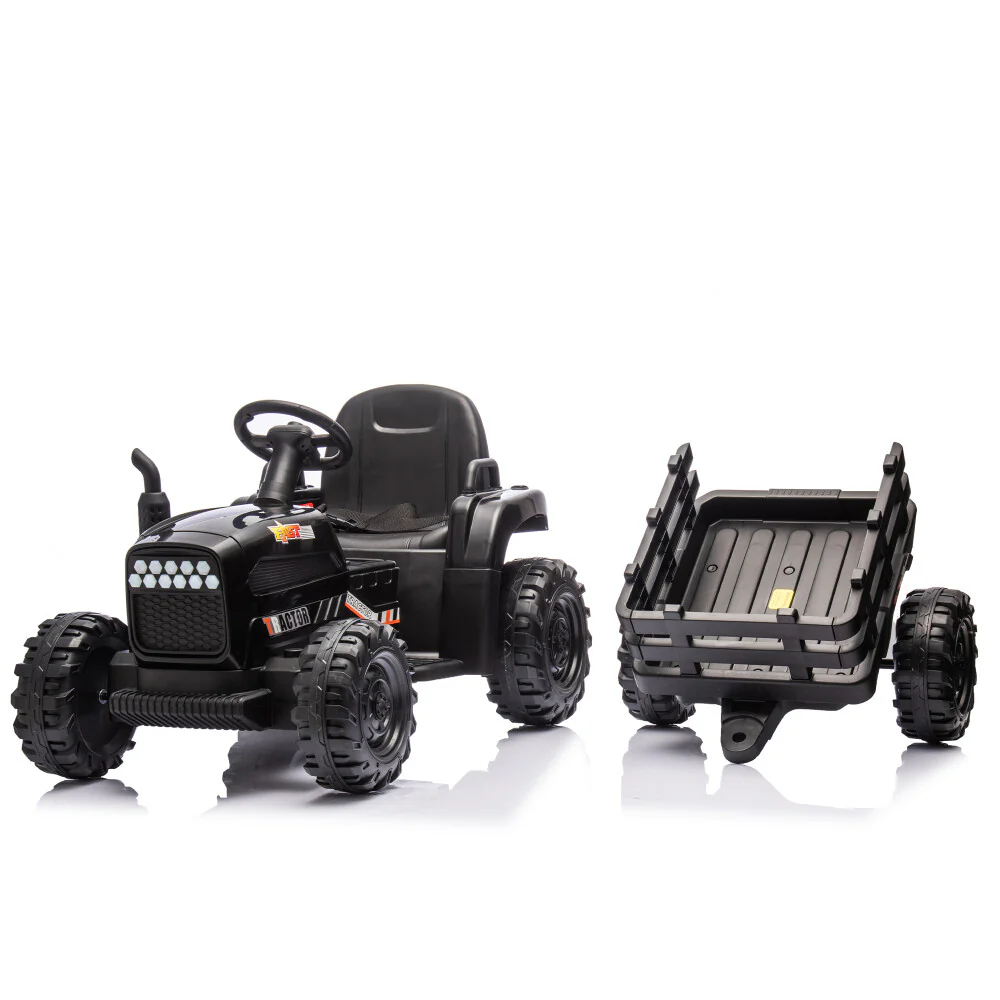 24V Battery-Powered Electric Ride-On Tractor with Trailer and Dual 200W Motors - Image 5