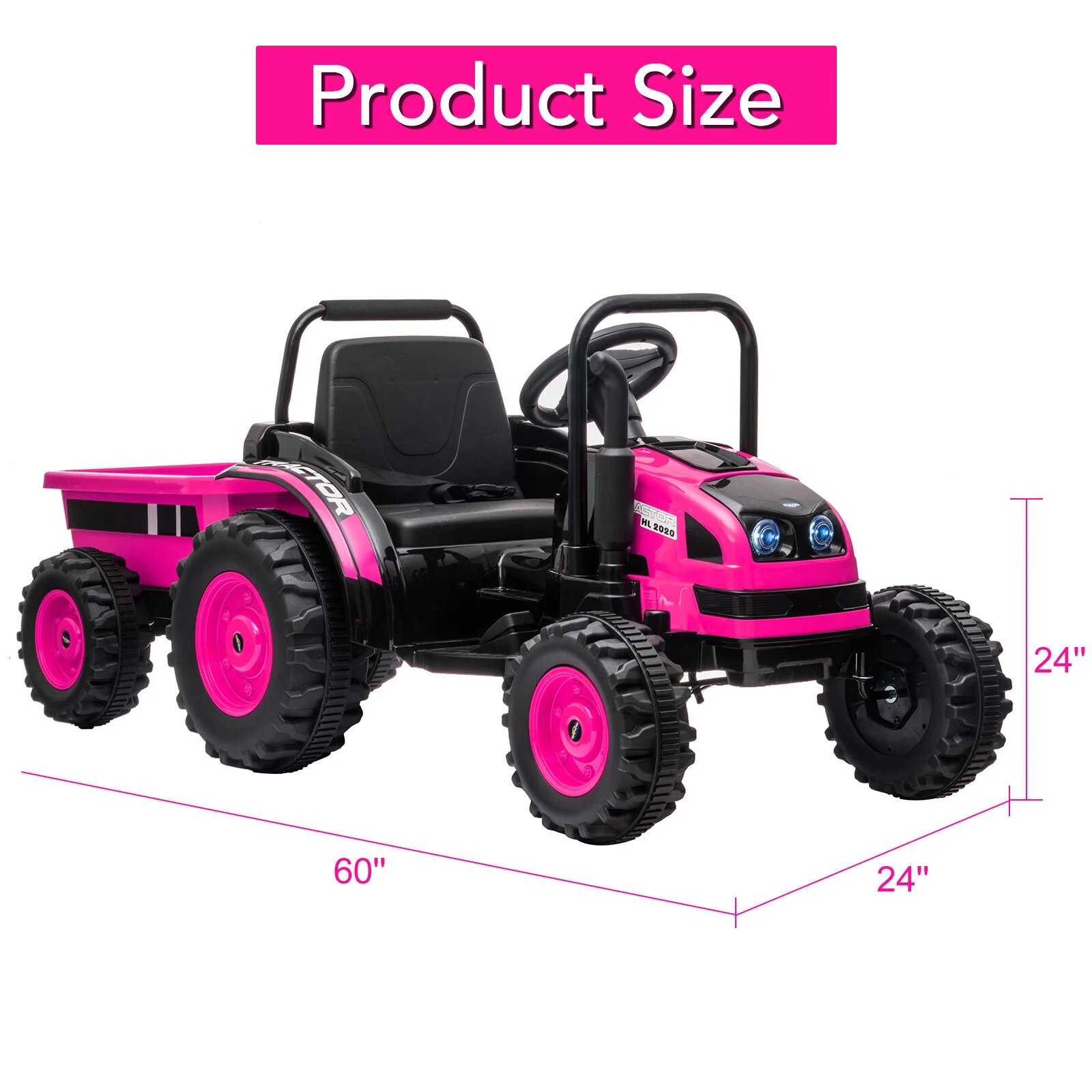12V Battery-Powered Ride-On Tractor with Trailer and Remote Control Electric Car - Image 21