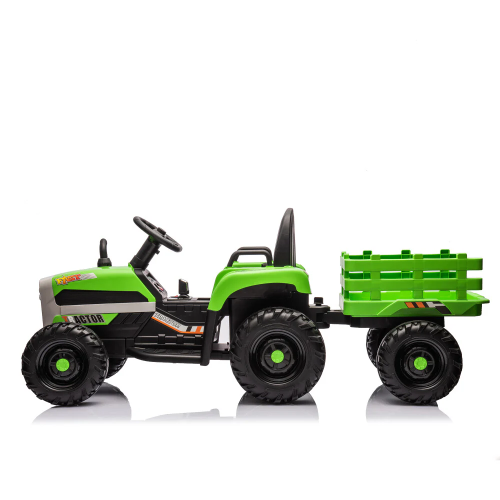 24V Battery-Powered Electric Ride-On Tractor with Trailer Toy - Image 23