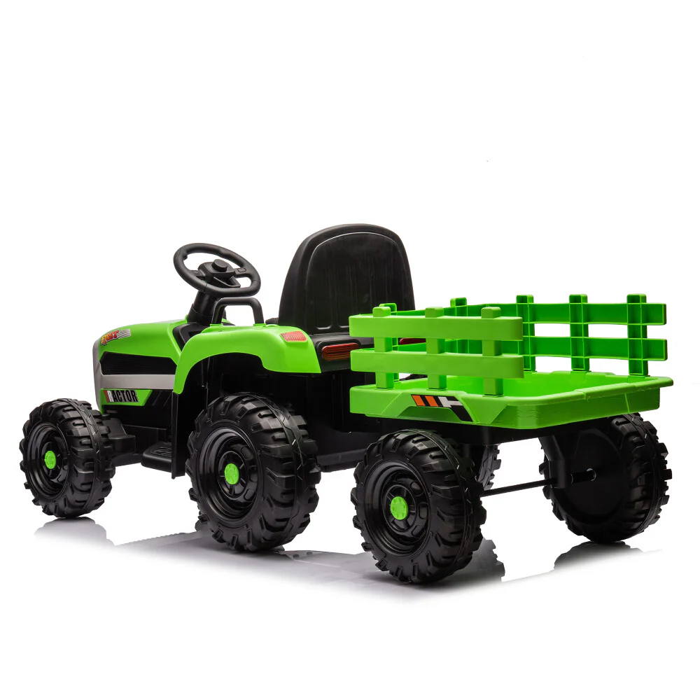 24V Battery-Powered Electric Ride-On Tractor with Trailer Toy - Image 25