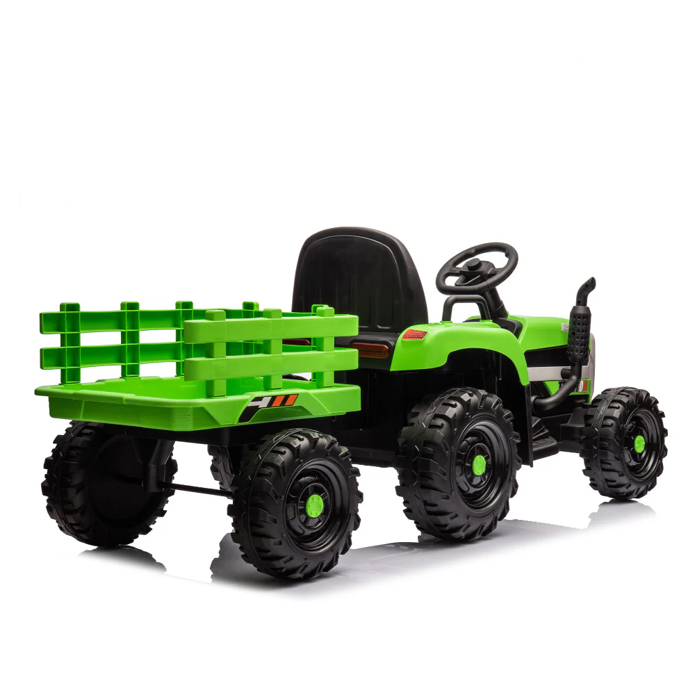 24V Battery-Powered Electric Ride-On Tractor with Trailer Toy - Image 27