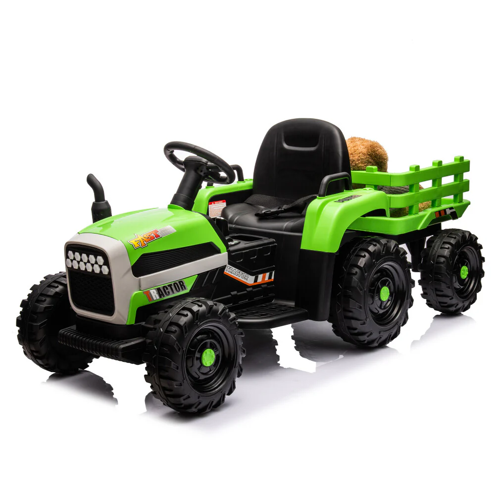 24V Battery-Powered Electric Ride-On Tractor with Trailer Toy - Image 28