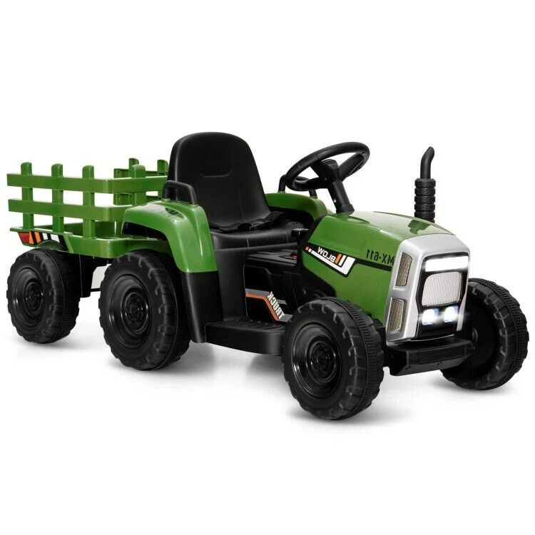 Ride-On Tractor with Trailer and Remote Control for Kids 3+ Years with Lights - Image 7