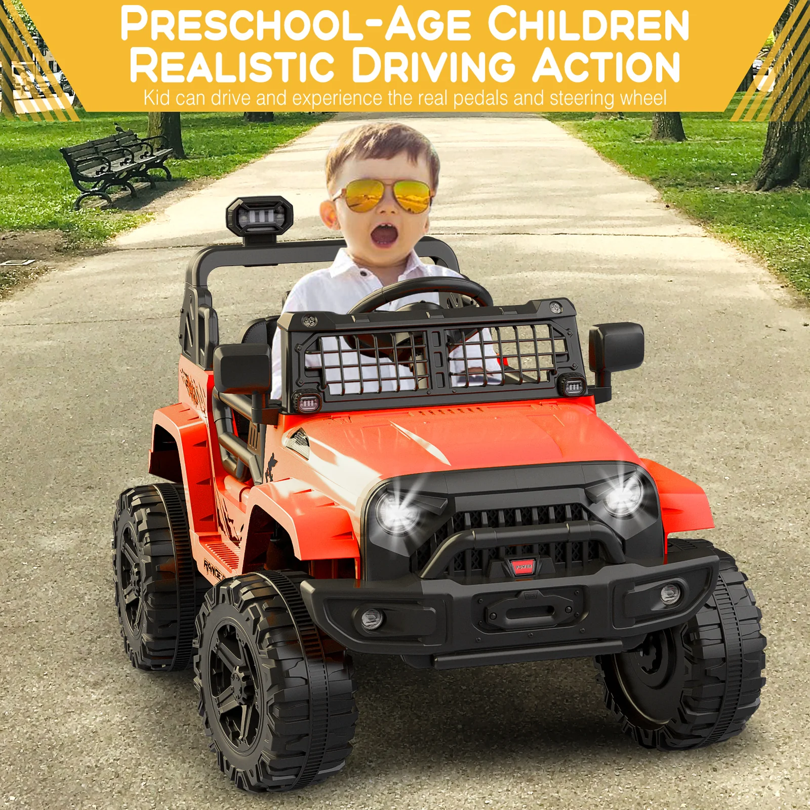12V Battery-Powered Electric Ride-On Truck with Remote Control and LED Lights - Image 24