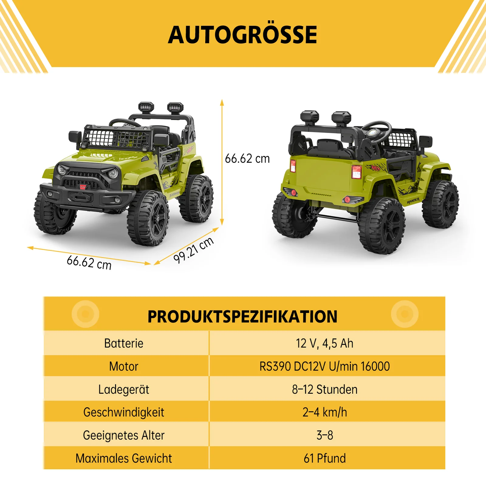 12V Battery-Powered Electric Ride-On Truck with Remote Control and LED Lights - Image 9