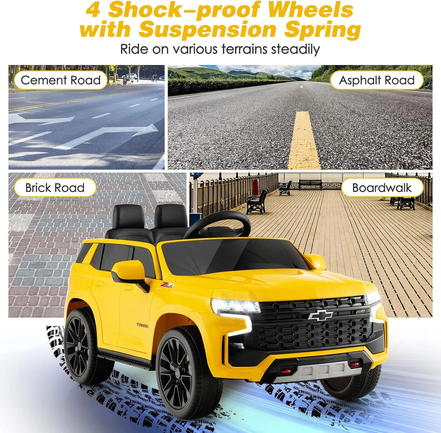 12V Licensed Chevrolet Tahoe Electric Ride-On Truck for Kids - Image 3