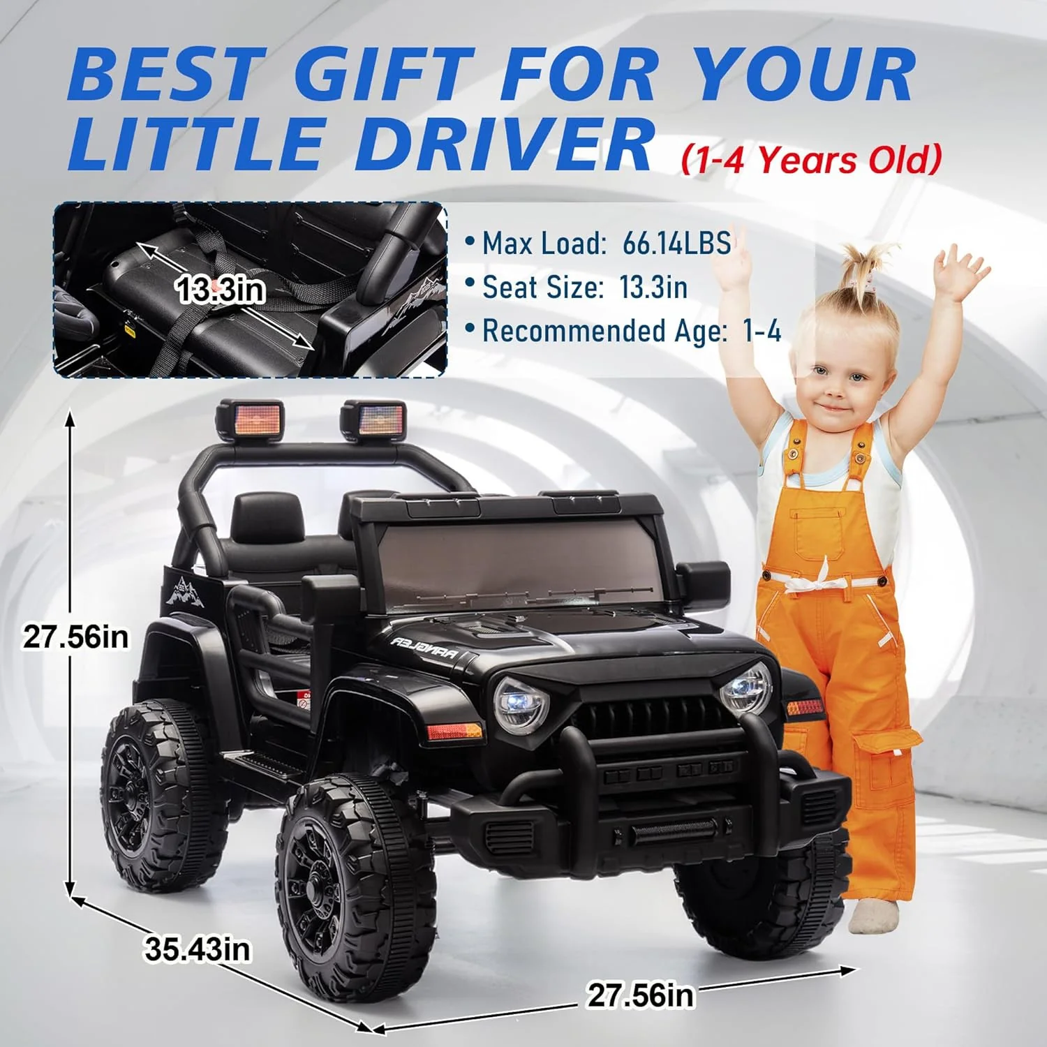 12V Kids Electric Ride-On Truck Car with Parental Remote Control Toy Vehicle - Image 2
