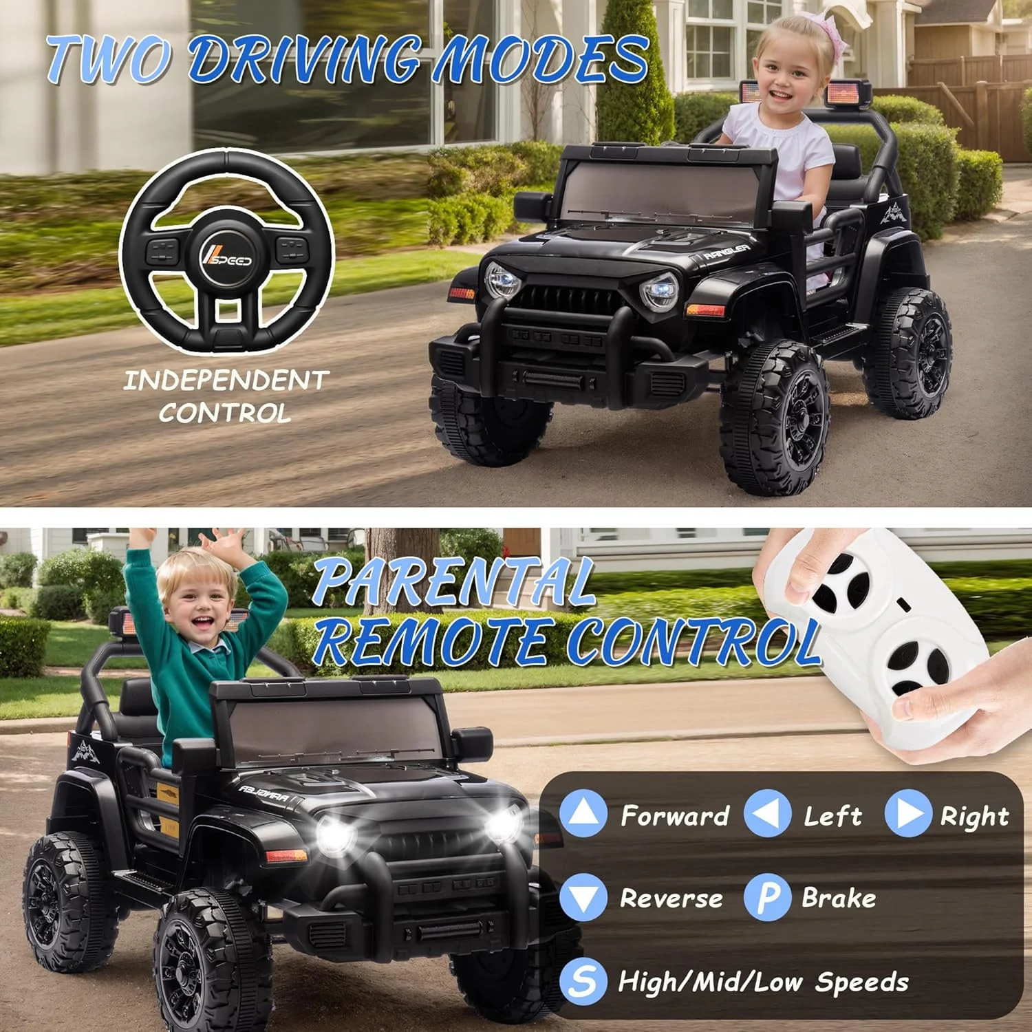 12V Kids Electric Ride-On Truck Car with Parental Remote Control Toy Vehicle - Image 3