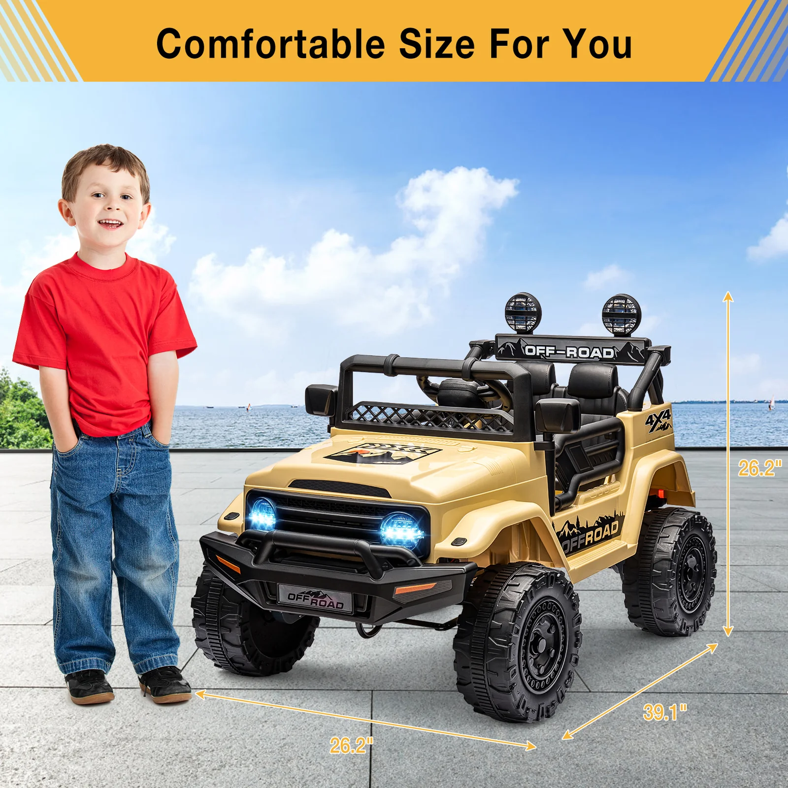 12V Electric Ride-On Truck Car with Parent Remote Control - Image 4
