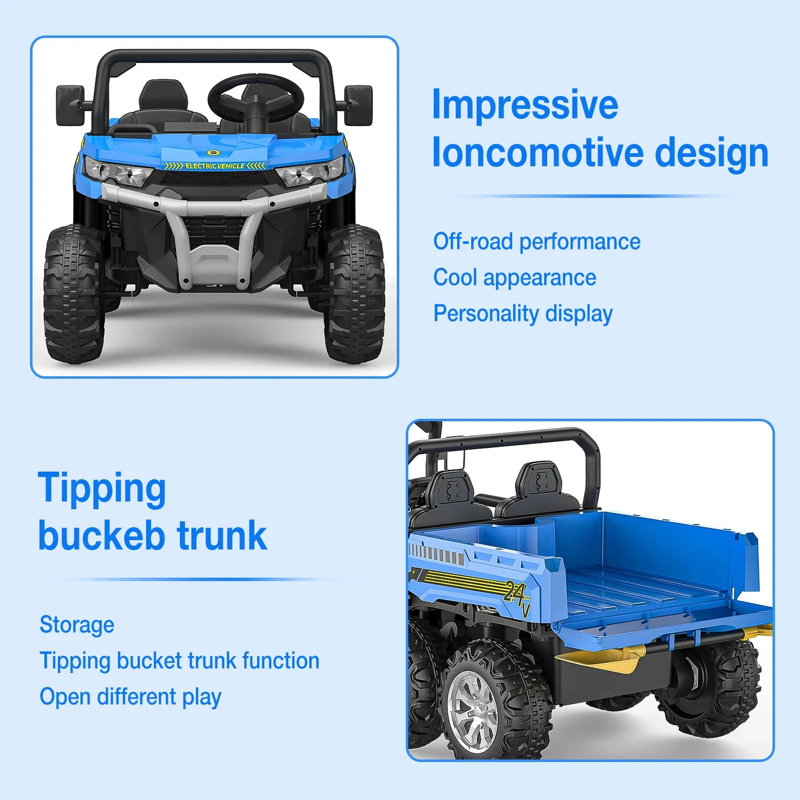 24V Kids Electric Ride-On Truck Car with Remote Control - Image 6