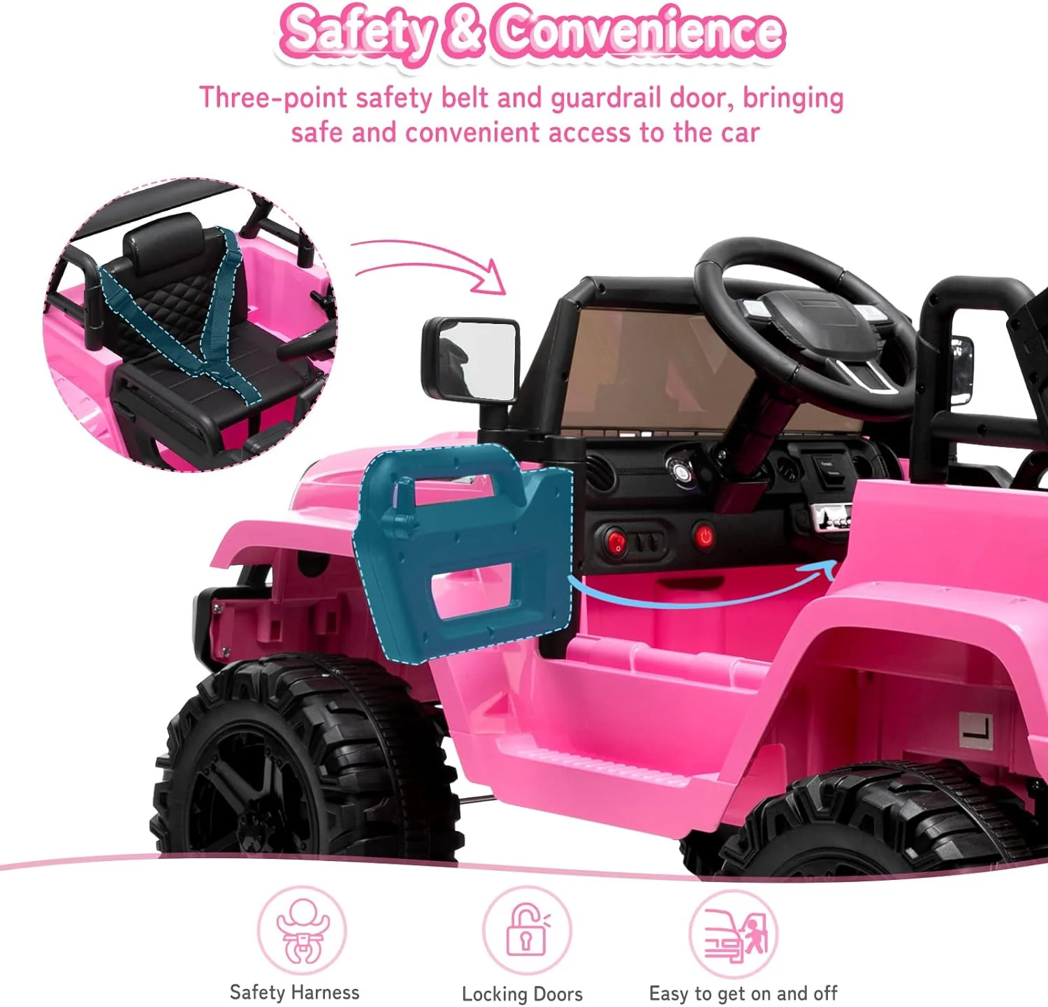12V Battery-Powered Kids Ride-On Truck with Remote Control and 4 Wheels - Image 4