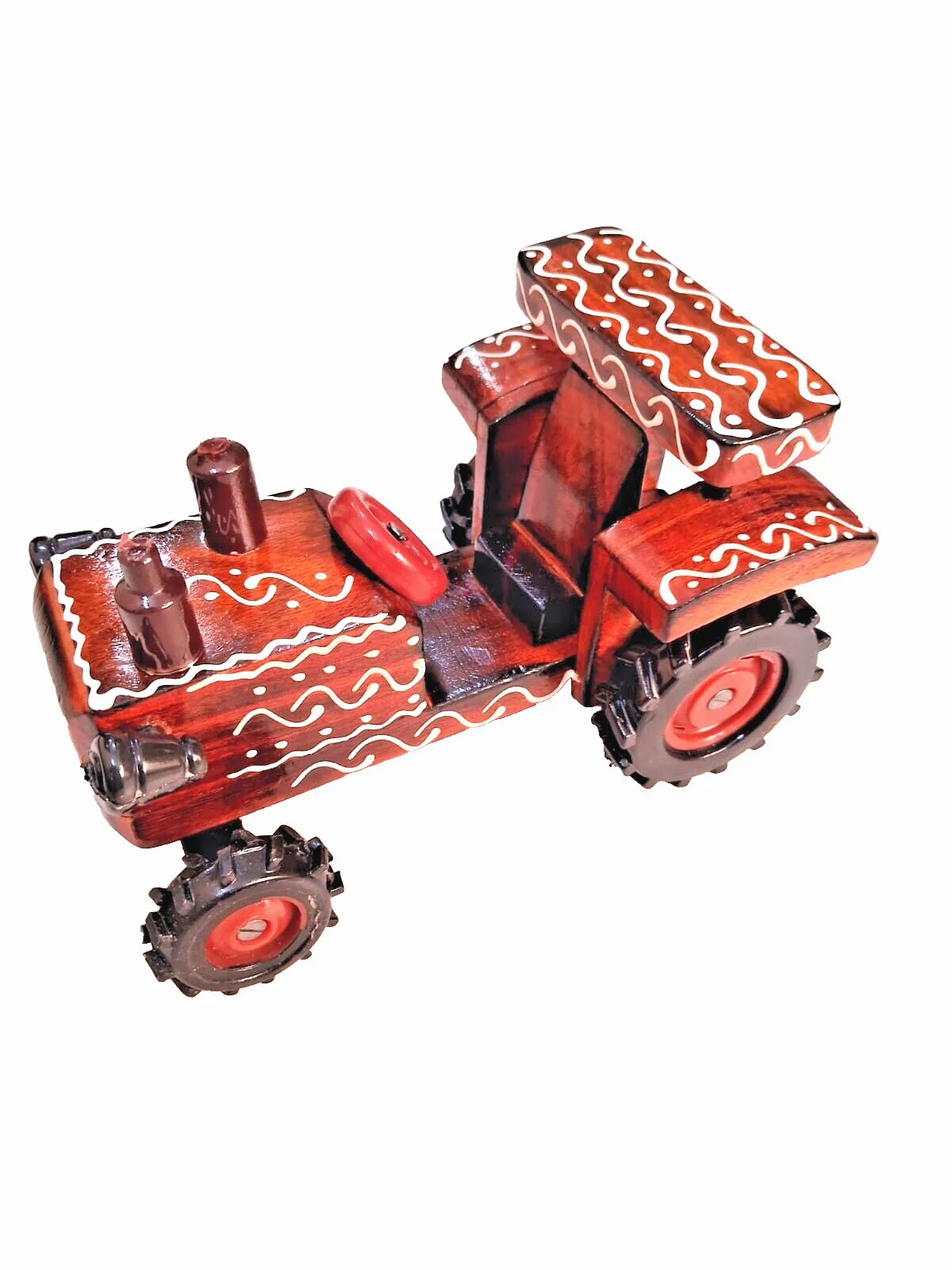 Wooden Ride-On Tractor Toy for Toddlers with 4 Wheels and Functional Design - Image 3