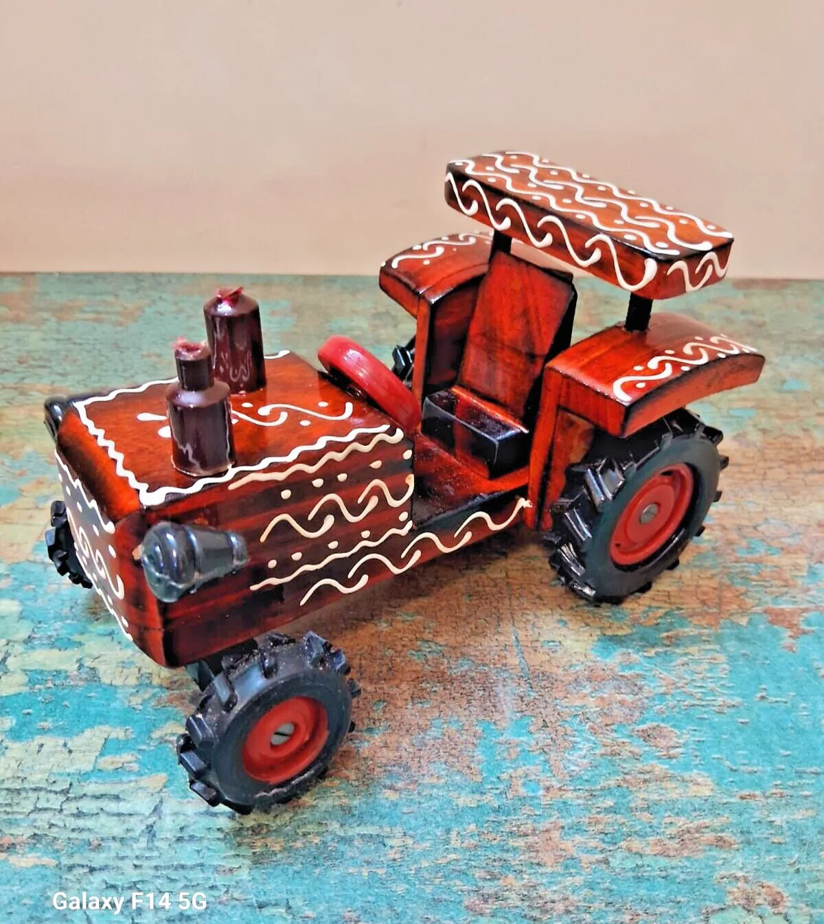 Wooden Ride-On Tractor Toy for Toddlers with 4 Wheels and Functional Design - Image 5