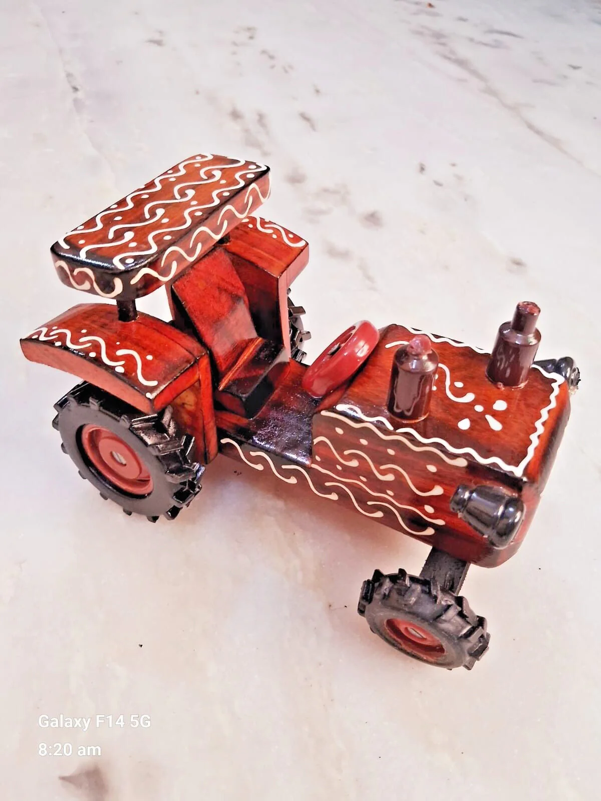 Wooden Ride-On Tractor Toy for Toddlers with 4 Wheels and Functional Design - Image 7