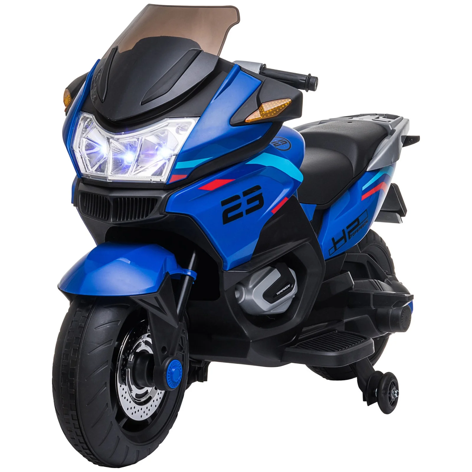 Electric Kids Motorcycle with Sound Effects, Lights, and Music – Blue - Image 4