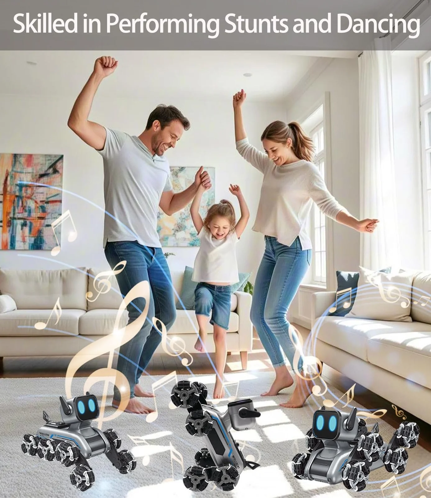 Remote Control Robot Dog Car for Kids with 8 Wheels and Handheld RC Stunt Features - Image 4