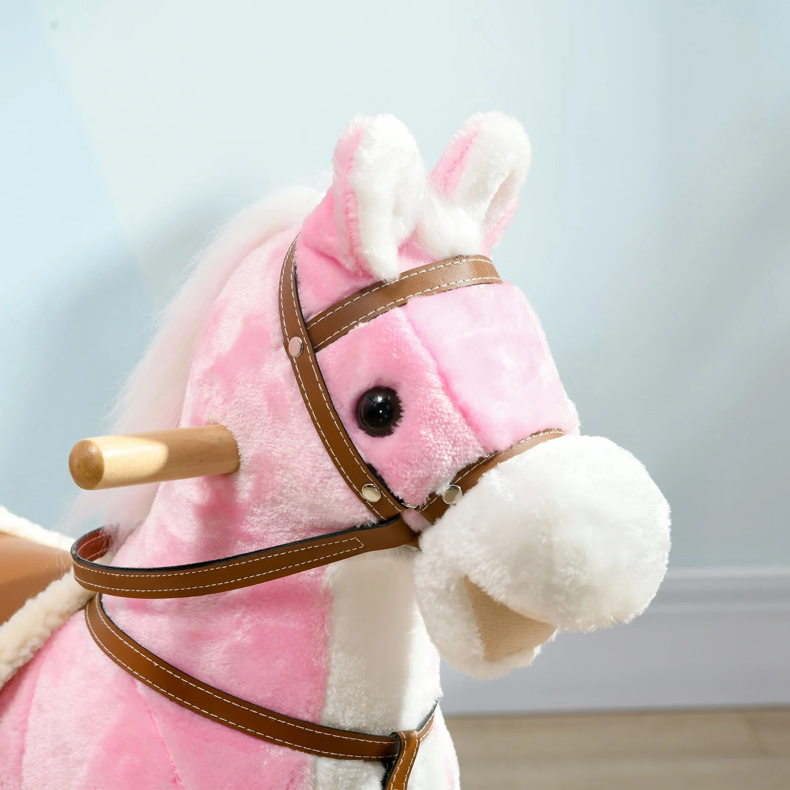 Toddler Rocking Horse with Saddle and Sound, Ride-On Toy for Ages 3-8 - Image 5