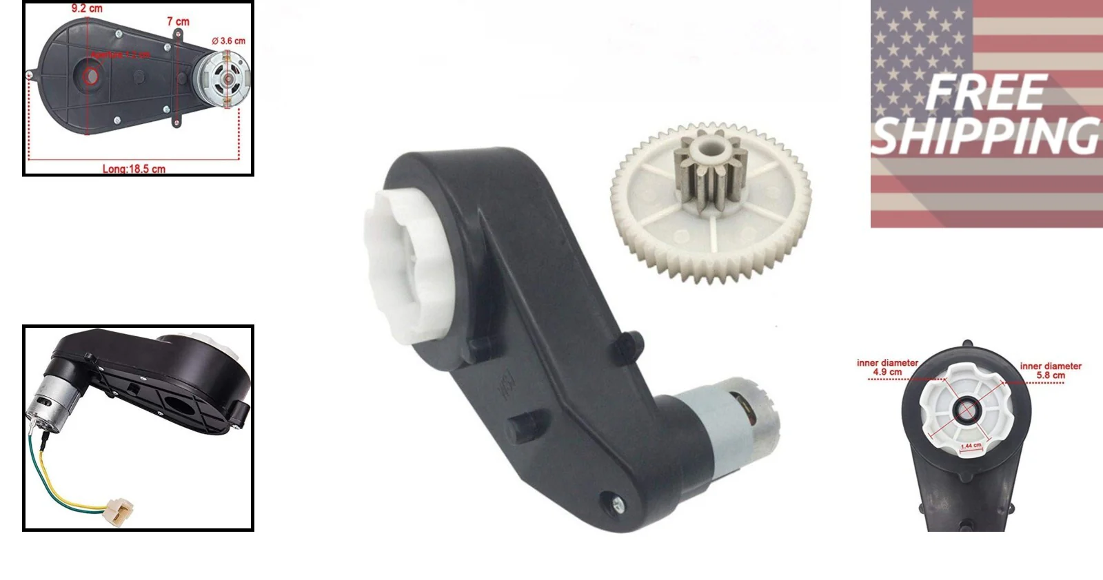 RS550 24V 30000RPM Motor and Gearbox Upgrade for Kids Ride-On Vehicles - Image 2