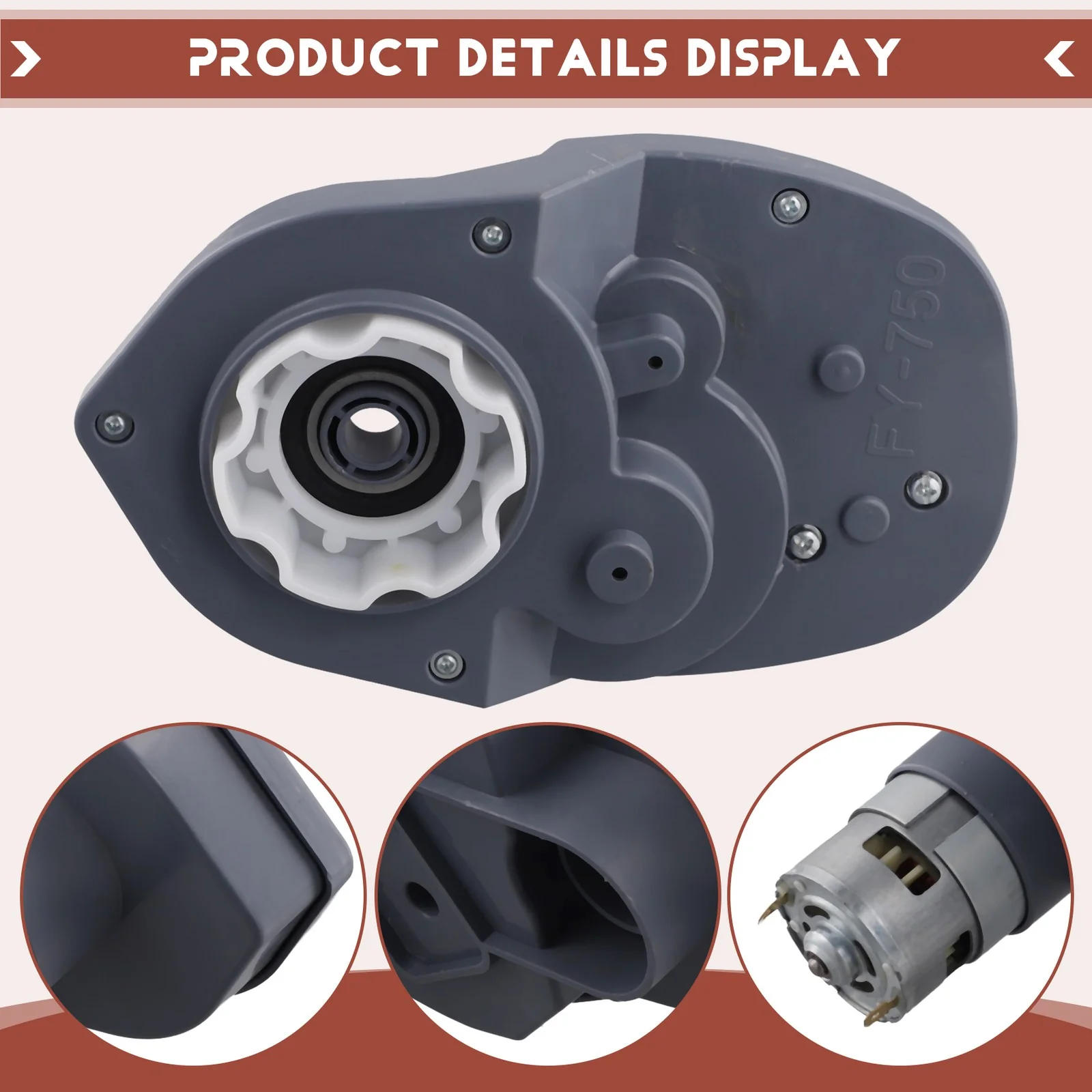 24V 16000RPM RS755 Electric Motor for Children's Electric Cars with Gear Case - Image 4