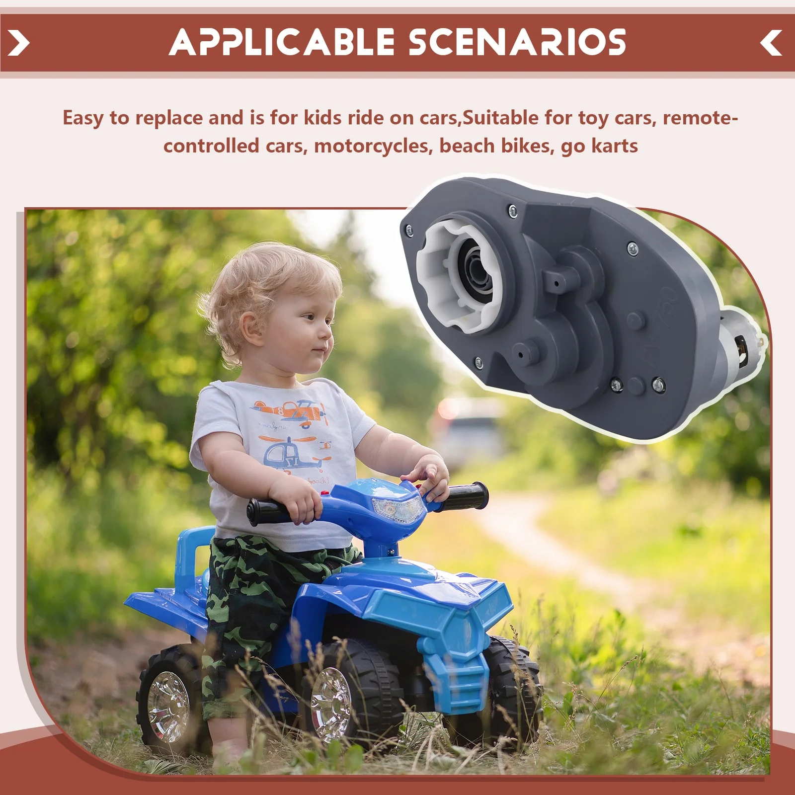 24V 16000RPM RS755 Electric Motor for Children's Electric Cars with Gear Case - Image 7