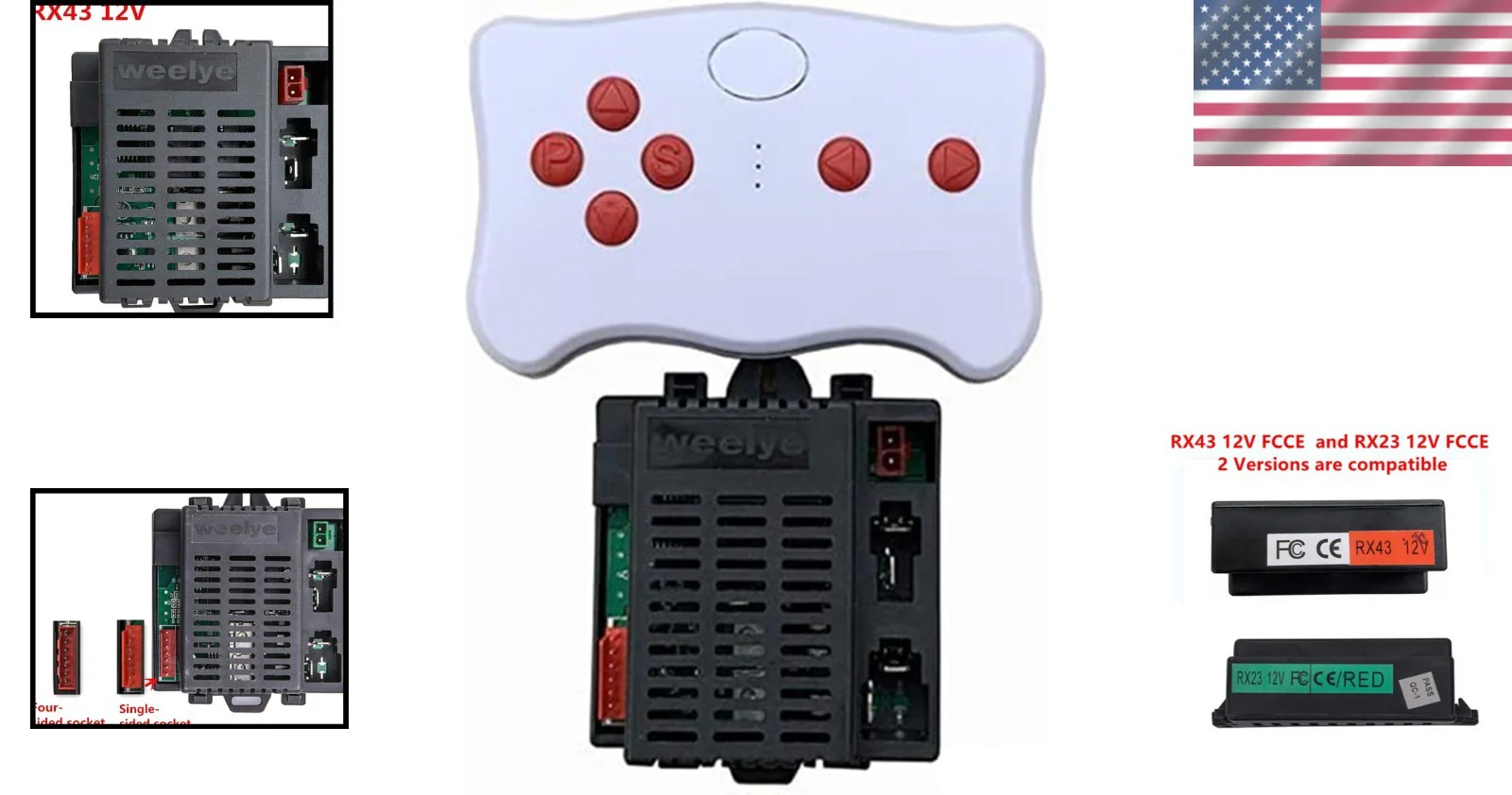 12V Kids Ride-On Car Remote Control and Receiver Replacement Kit for RX43 and RX23 Models - Image 2