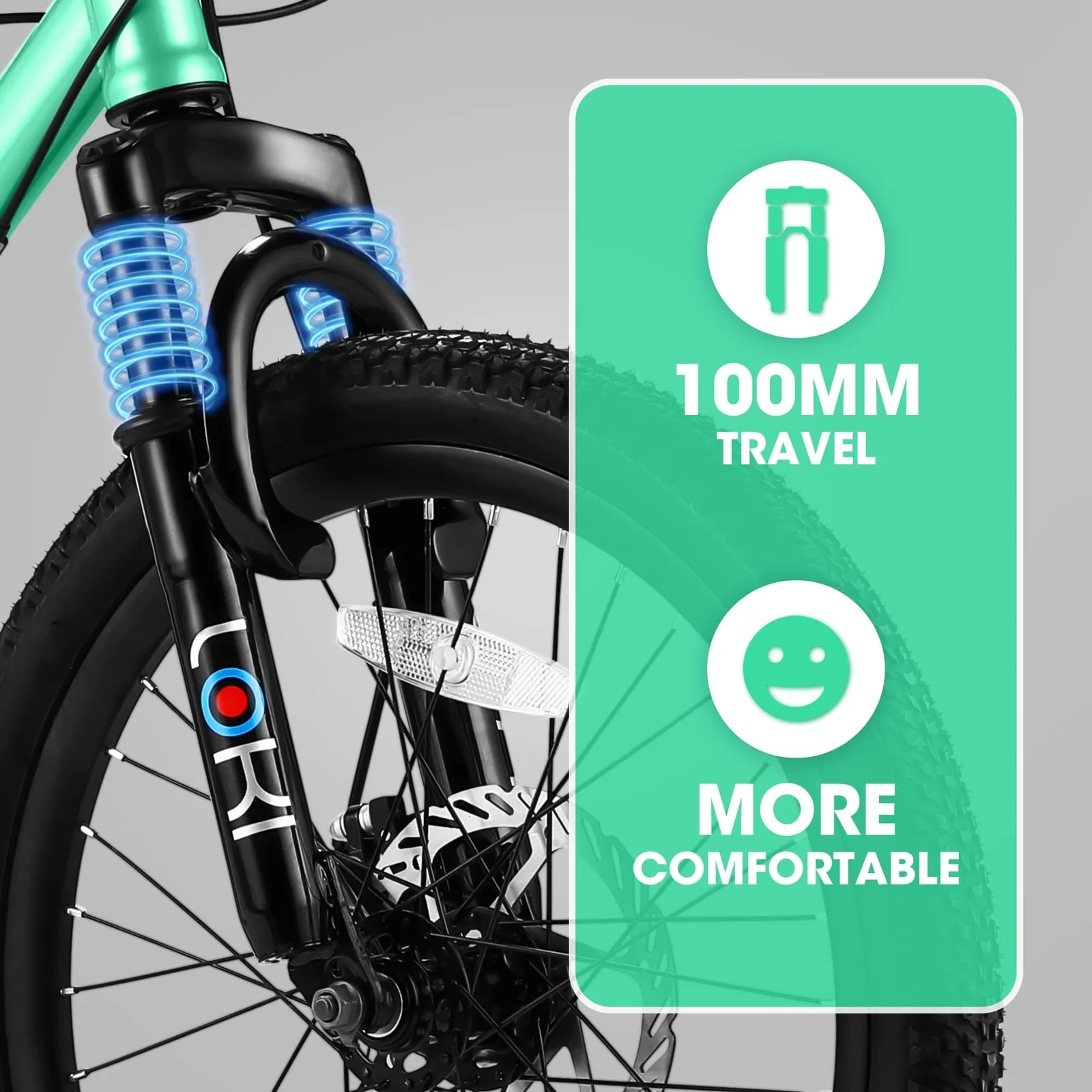 20 Inch Kids' Mountain Bike for Boys and Girls Ages 7-12 with 7-Speed Gear - Image 2