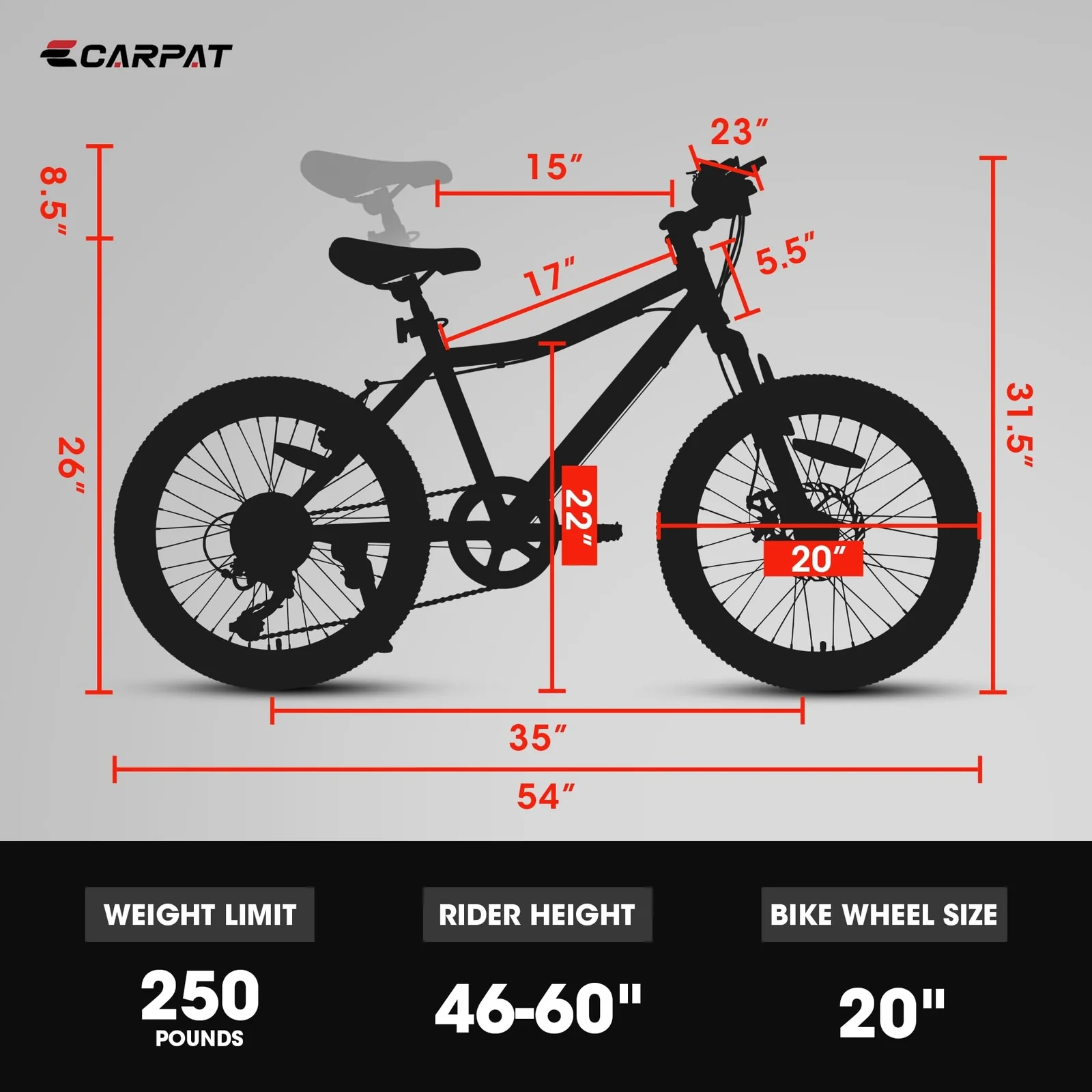 20 Inch Kids' Mountain Bike for Boys and Girls Ages 7-12 with 7-Speed Gear - Image 8
