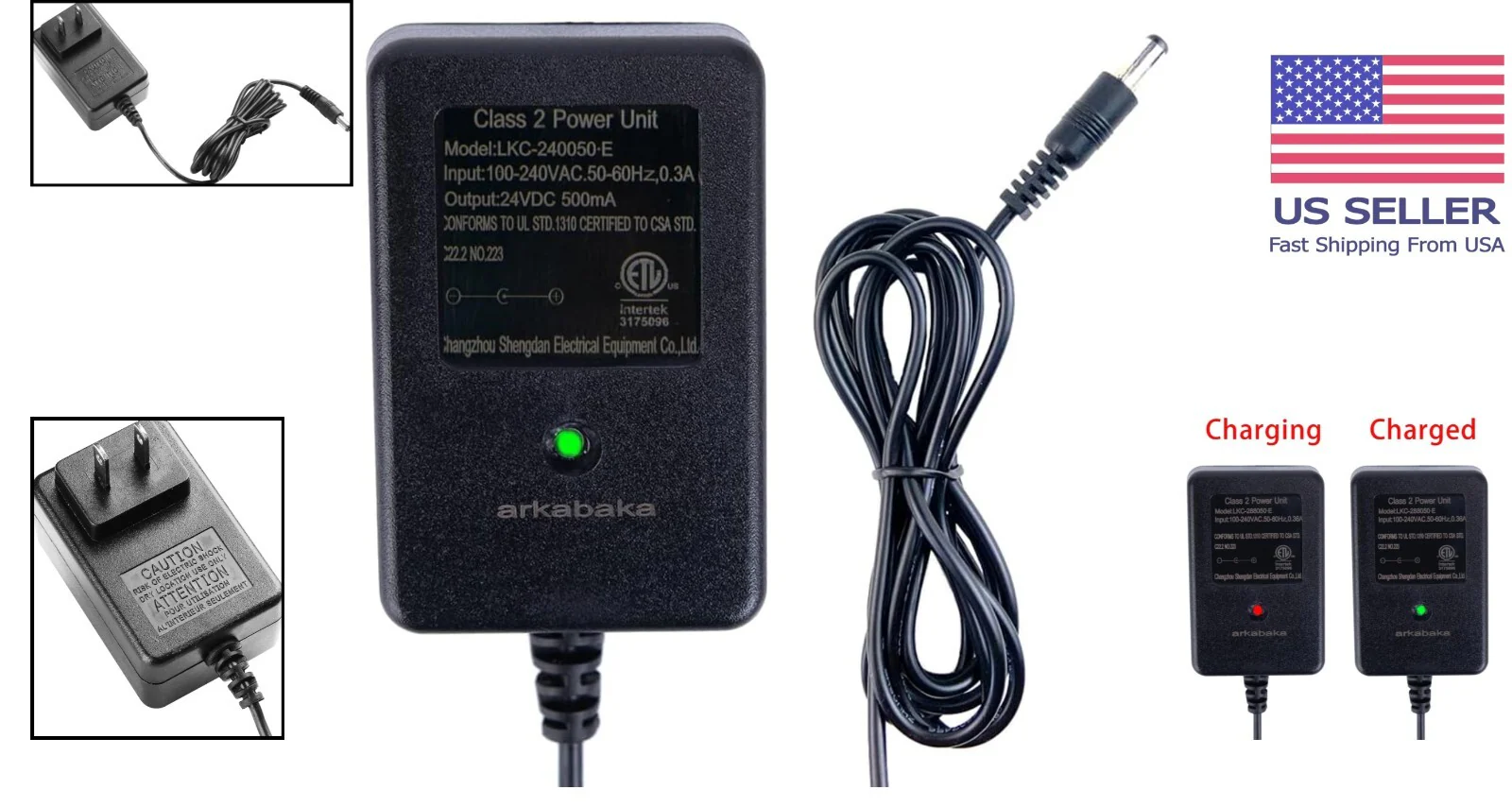 24V Lead Acid Battery Charger for Ride-On Toys with LED Status Indicator - Image 2