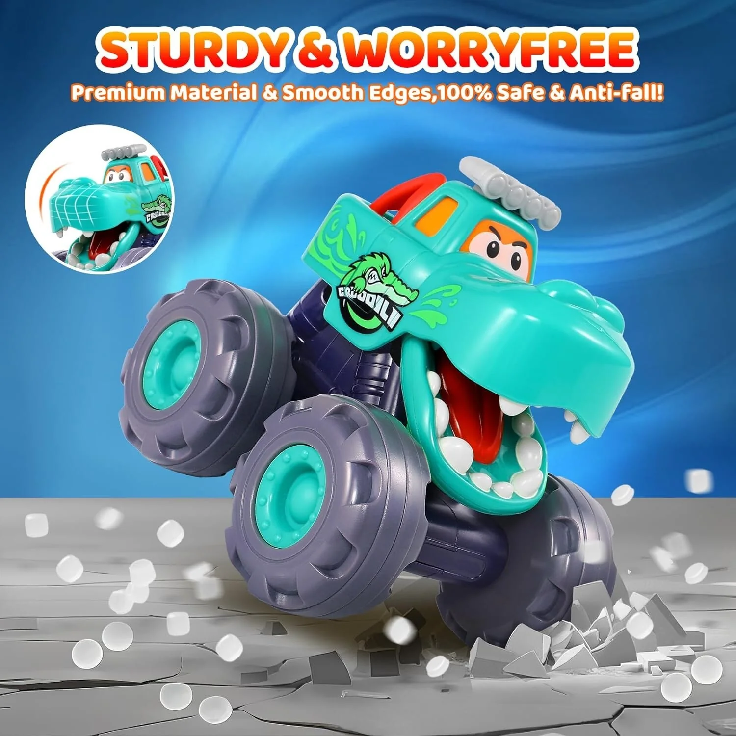 Pull-Back Monster Trucks for Toddlers (Ages 1-3) – Durable Educational Toy - Image 10