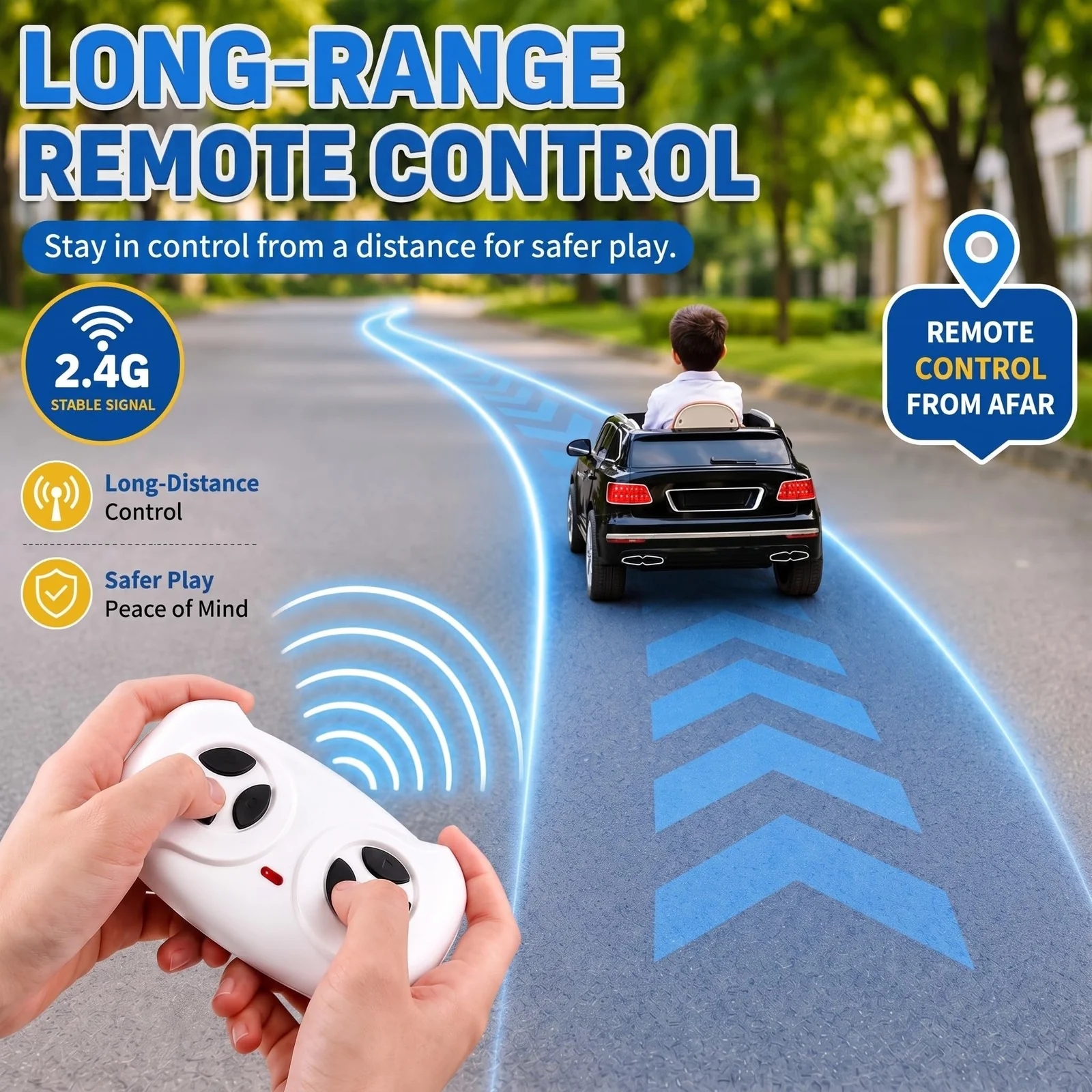 Saillong 2.4G Remote-Controlled Electric Car for Kids, White - Image 4