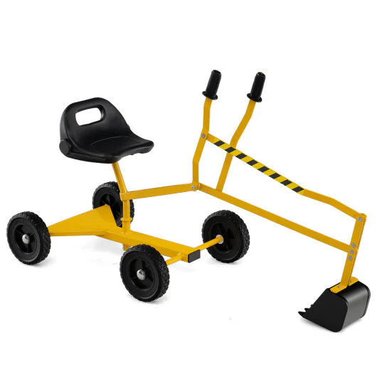Kids' Sandbox Excavator Toy with Dual Controls and Adjustable Shovel