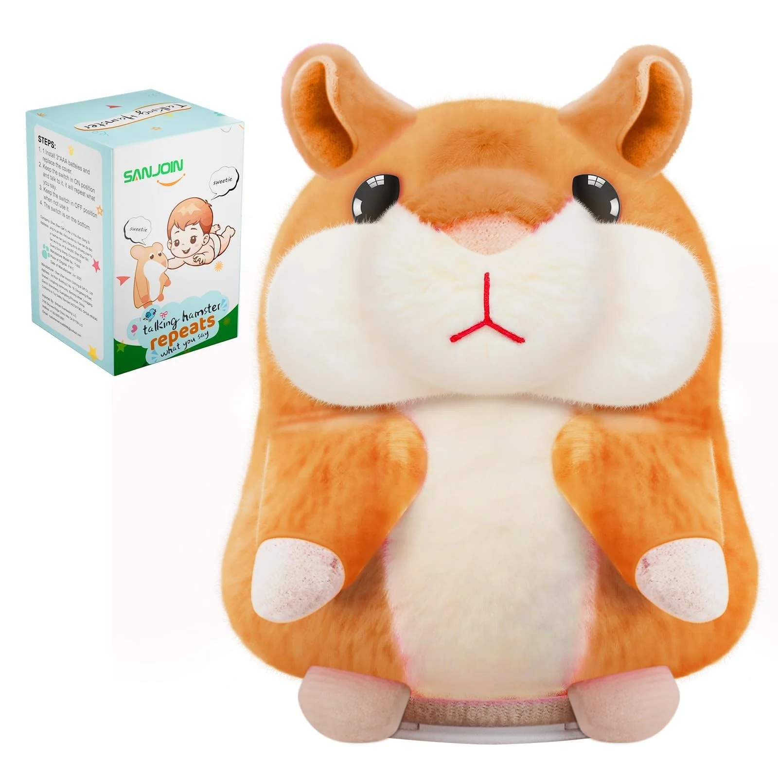 SANJOIN Interactive Talking Hamster Toy for Kids