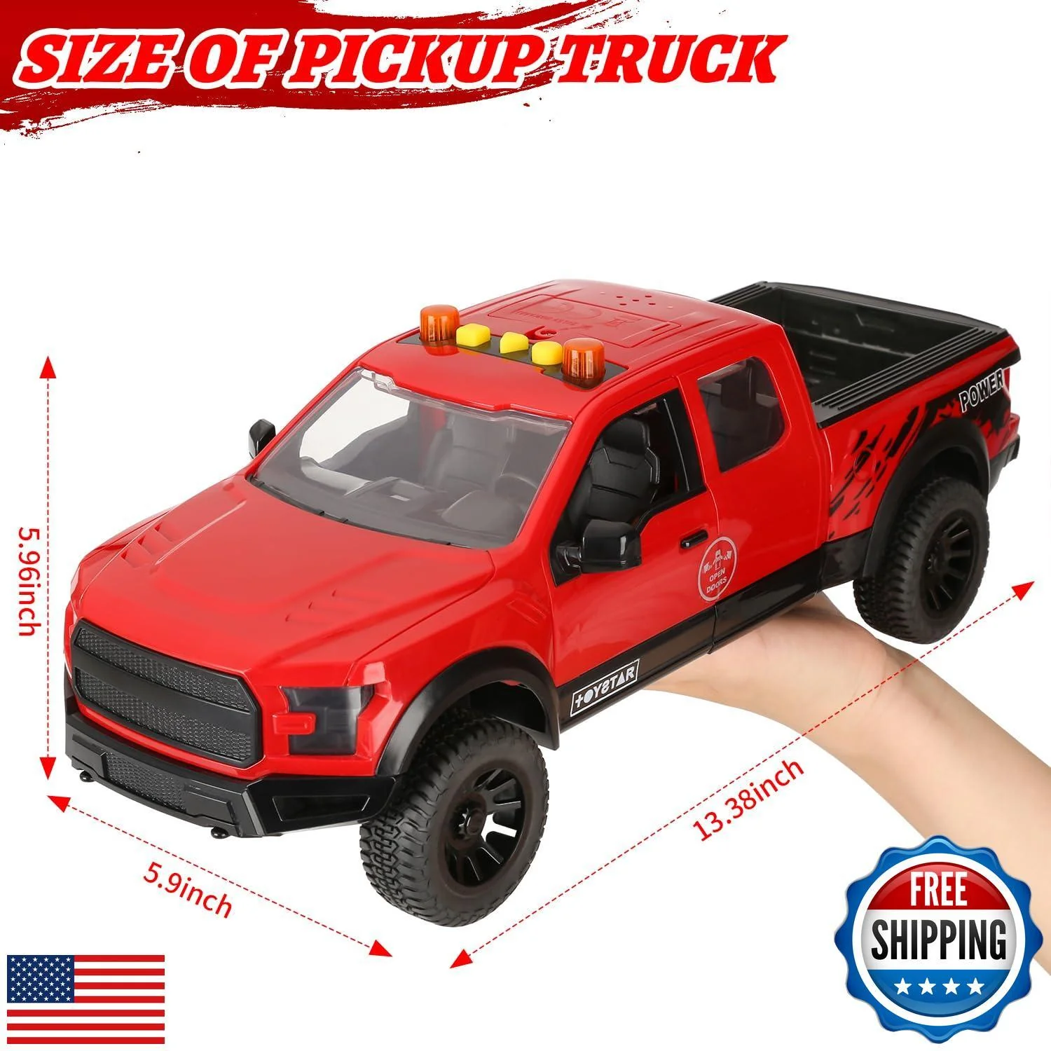 Realistic Pickup Toy Truck Model Car for Boys Ages 3 to 5 - Image 3