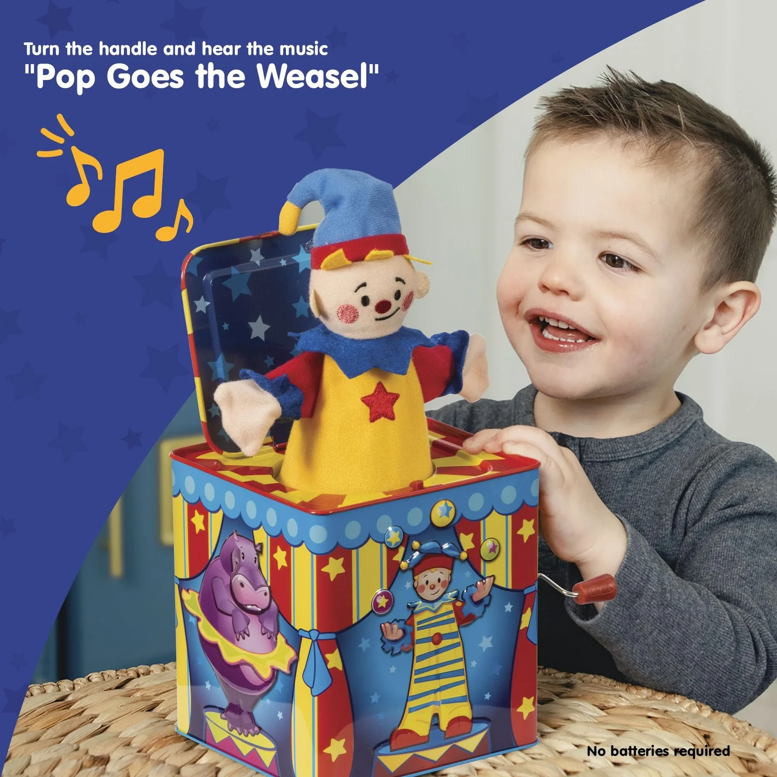 Schylling Musical Tin Circus Jack Toy - Image 2
