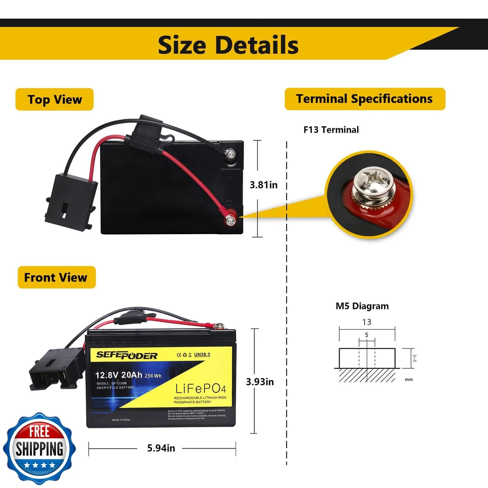 Replacement 12V AA Battery Compatible with Power Wheels Toys - Image 2