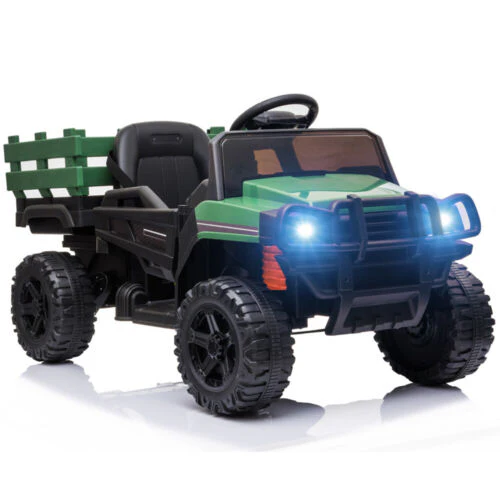 SEGMART 12V Ride-On Tractor Truck with RC Control and Trailer for Kids - Image 2