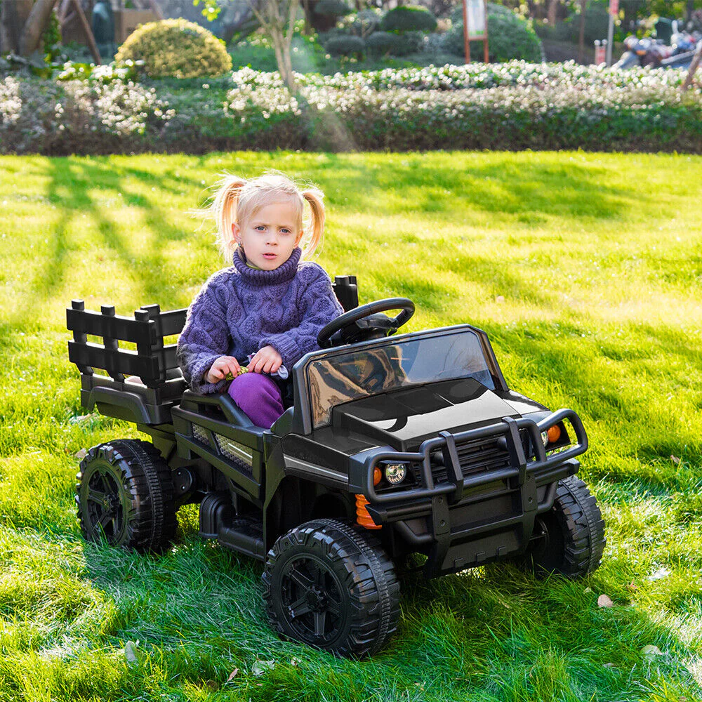 SEGMART 12V Ride-On Tractor Truck with RC Control and Trailer for Kids - Image 35