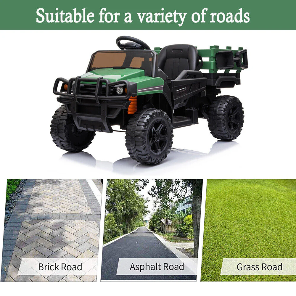 SEGMART 12V Ride-On Tractor Truck with RC Control and Trailer for Kids - Image 7
