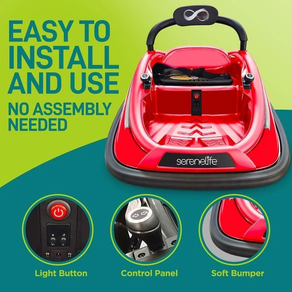 Electric Ride-On Bumper Car with Remote Control for Kids Ages 4-7, Red - Image 4