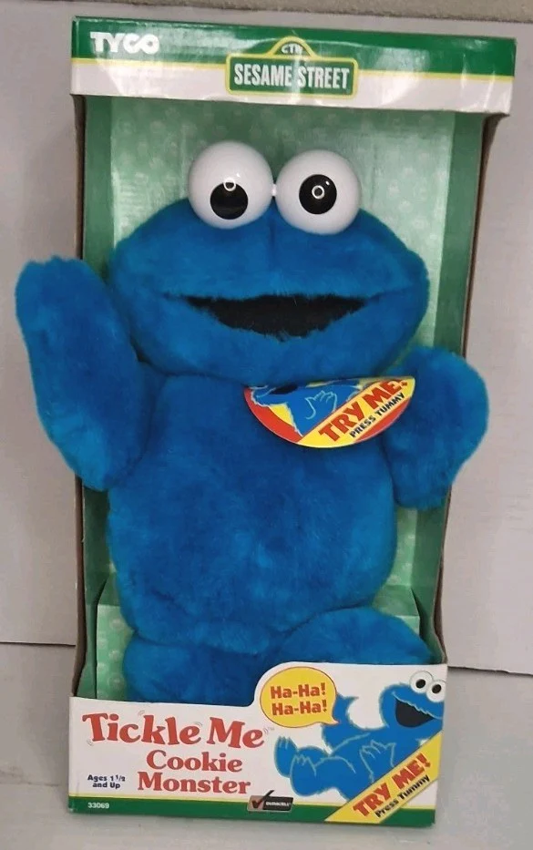 Sesame Street Tickle Me Cookie Monster Vintage 97 Plush Toy