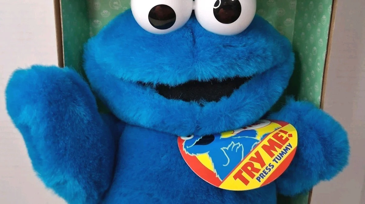 Sesame Street Tickle Me Cookie Monster Vintage 97 Plush Toy - Image 3