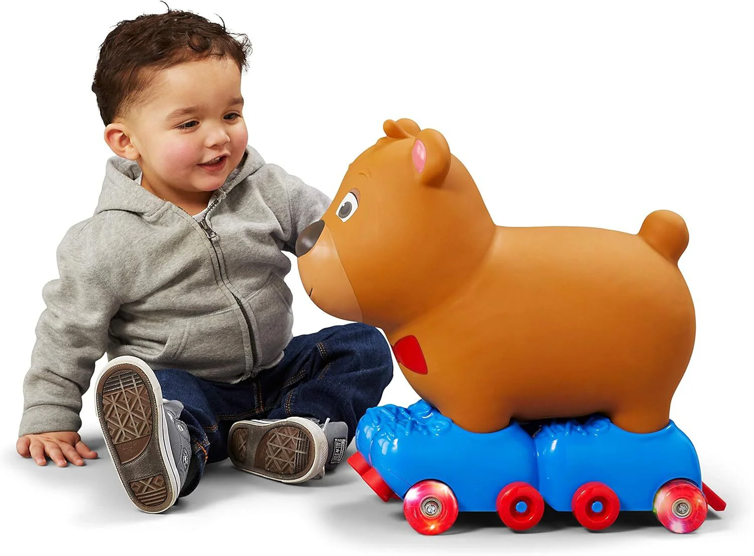 Toddler Ride-On Bear Toy for Ages 1-3 with Soft Foot-to-Floor Design - Image 6