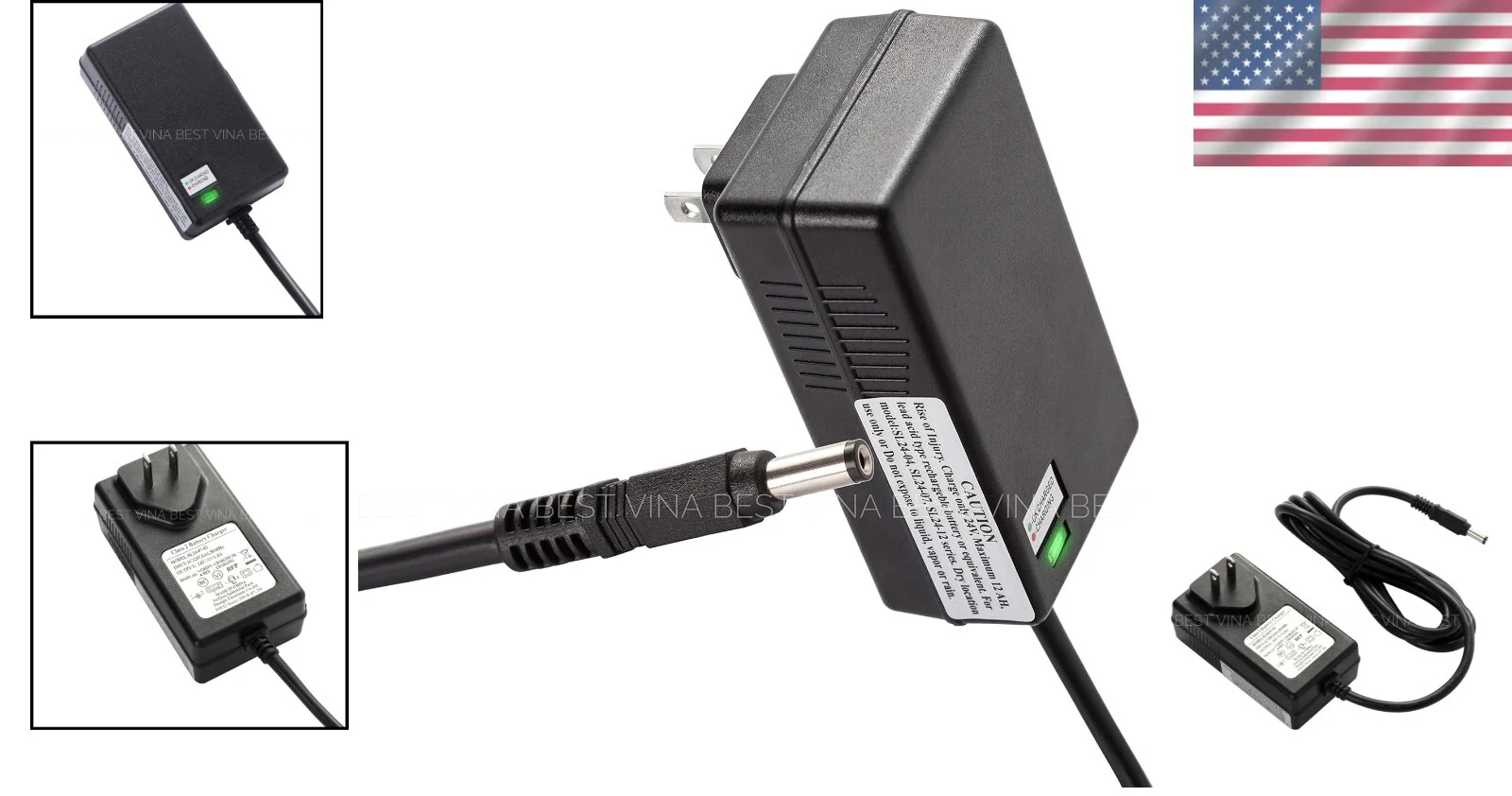 24V Sleek Charger for Children's Electric Cars Compatible with Pink and Grey Models - Image 2